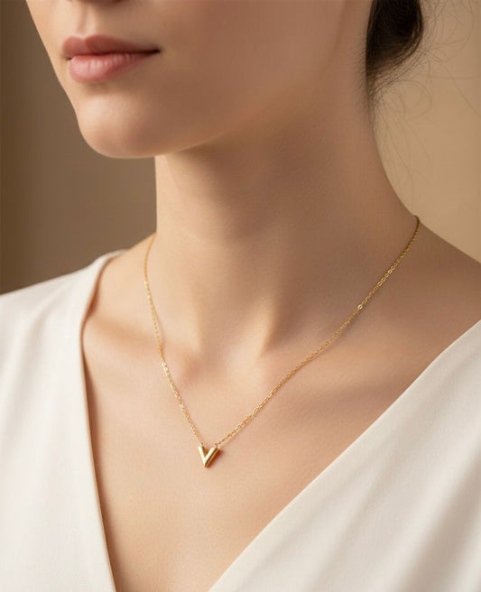 Women V Minimal Necklace (Anti Tarnish) - Nimé By Shop Trendys