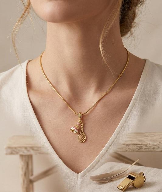 Racket Shuttlecock Charm Necklace ( Anti Tarnish ) - Nimé By Shop Trendys