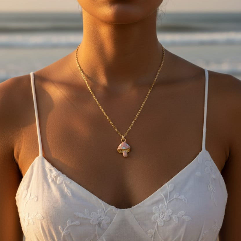 Mushroom Women Dainty Necklace - Nimé By Shop Trendys