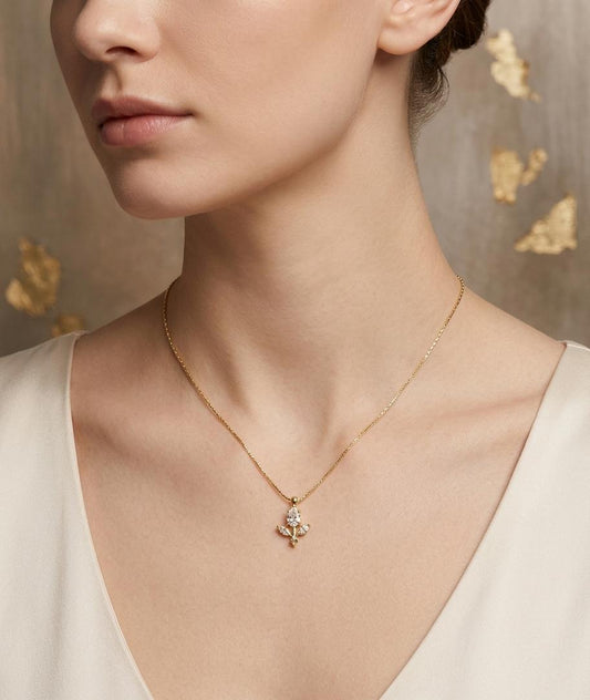Minimal White Tulip+ Necklace ( Anti Tarnish ) - Nimé By Shop Trendys