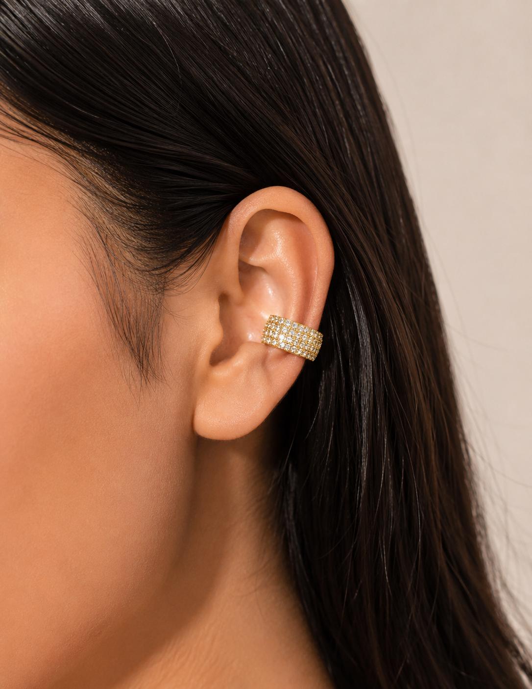 Golden Women Diamond Earcuff (Pressed) (Single Ear) - Nimé By Shop Trendys
