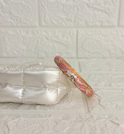 Floral Enamel Kada - Pink