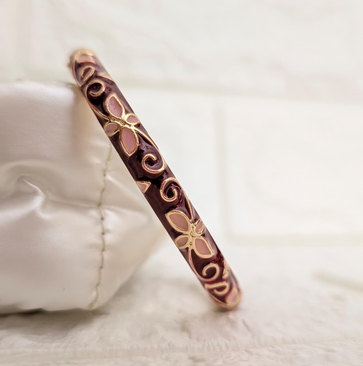 Florielle Enamel Kada - Burgundy Pink