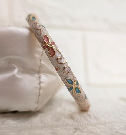 Florielle Enamel Kada - Ivory Pink Aqua