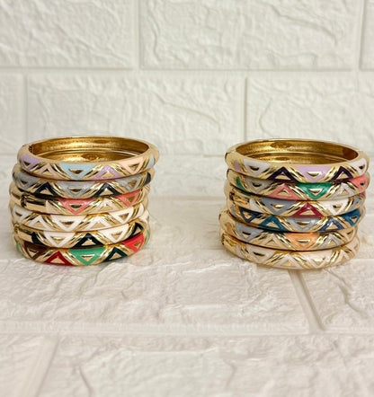 Geometric Enamel Kada in all available colours