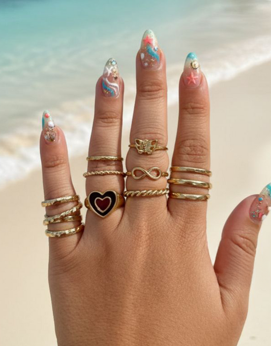 D14 Ring Set (9 Rings ) - Nimé By Shop Trendys
