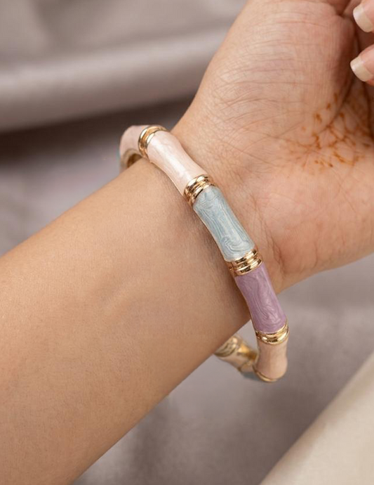 Pastel Bone Colorful Enamel Kada - Nimé By Shop Trendys
