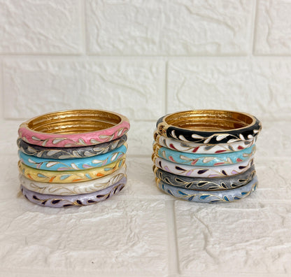 Leaf Vine Enamel Kada - All Colours