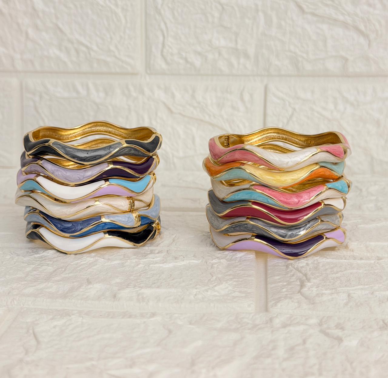 Leher Wave Enamel Kada - All Colours
