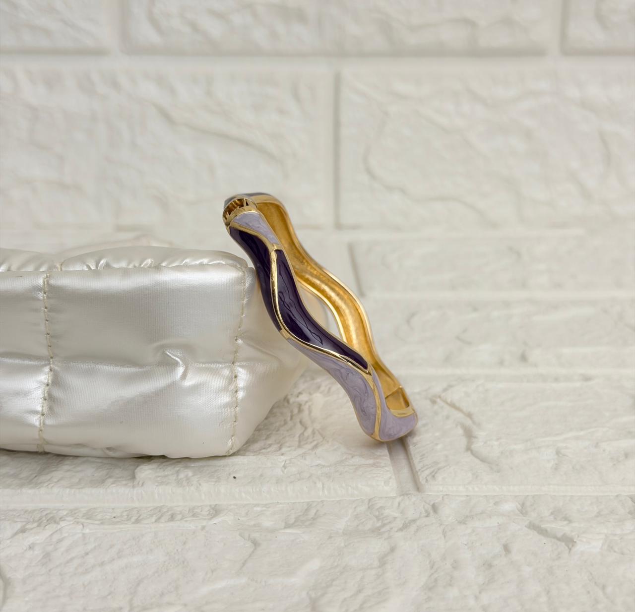 Leher Wave Enamel Kada - Purple Lavender