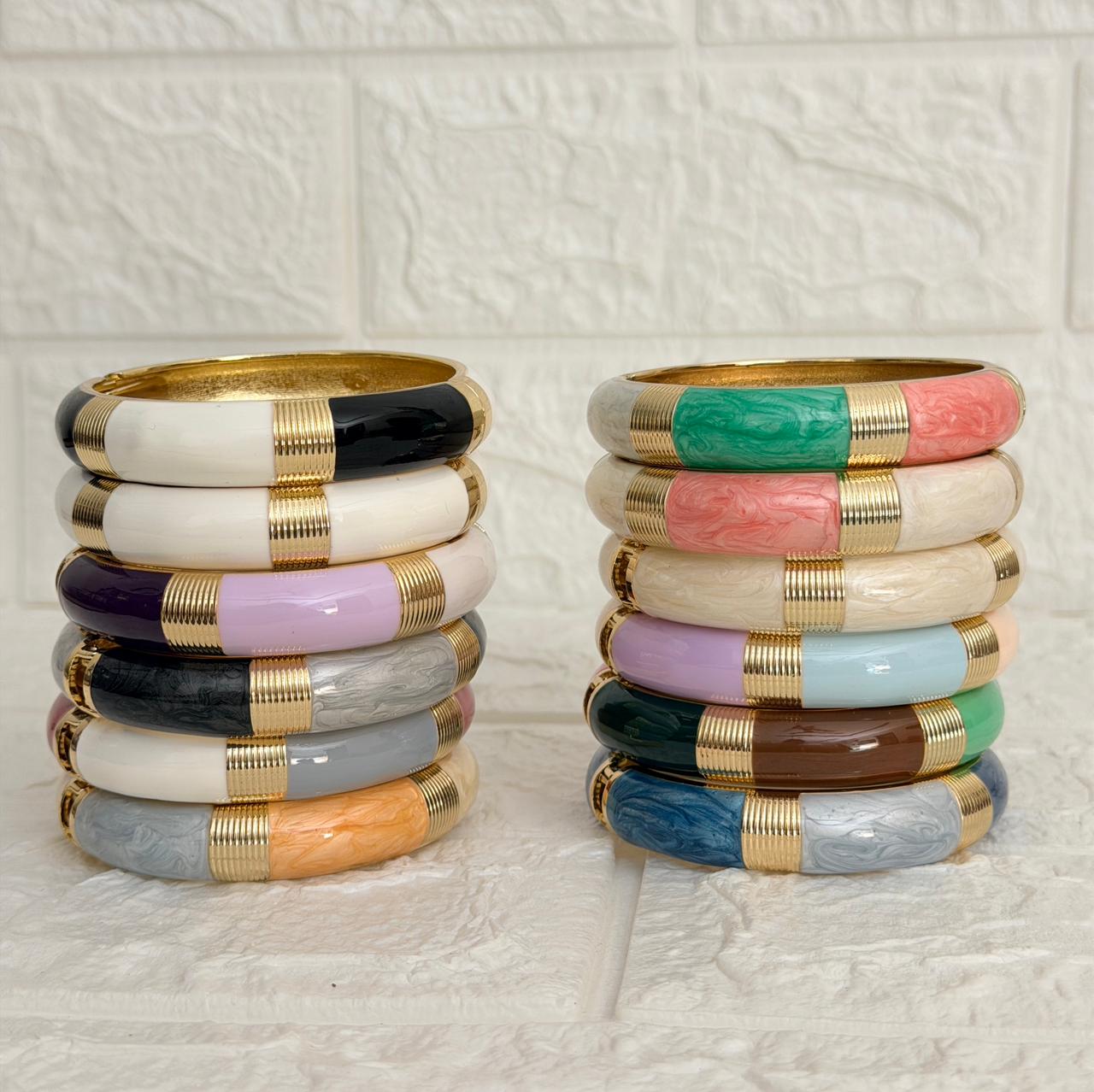 Marbled Segment Enamel Kada - All Colours