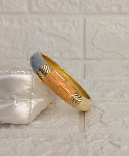Marbled Segment Enamel Kada - Grey Orange