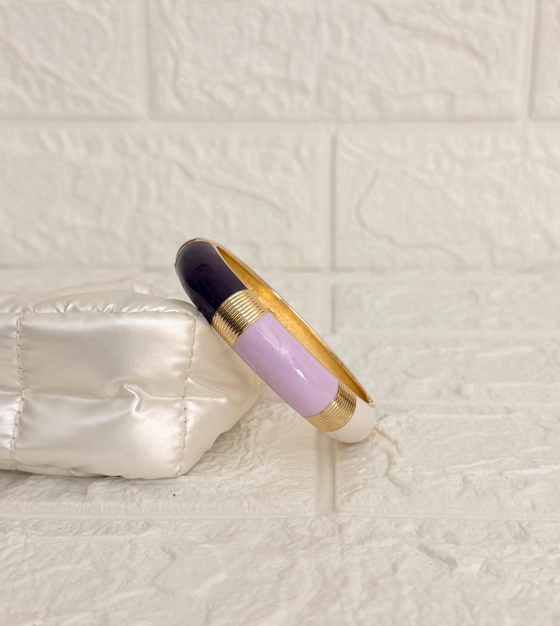 Marbled Segment Enamel Kada - Purple Lilac