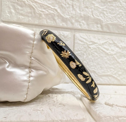Meadow Bloom Enamel Kada - Black