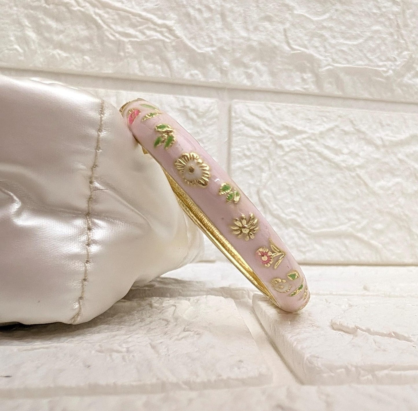 Meadow Bloom Enamel Kada - Blush Pink
