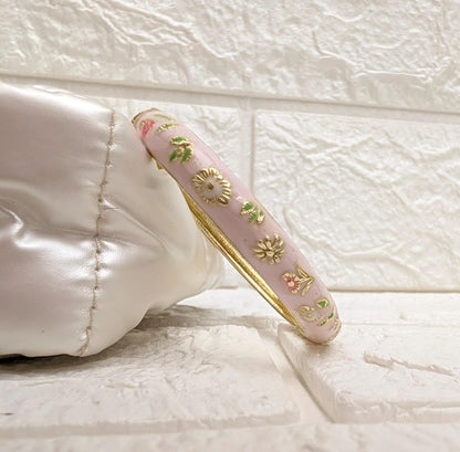Meadow Bloom Enamel Kada - Blush Pink