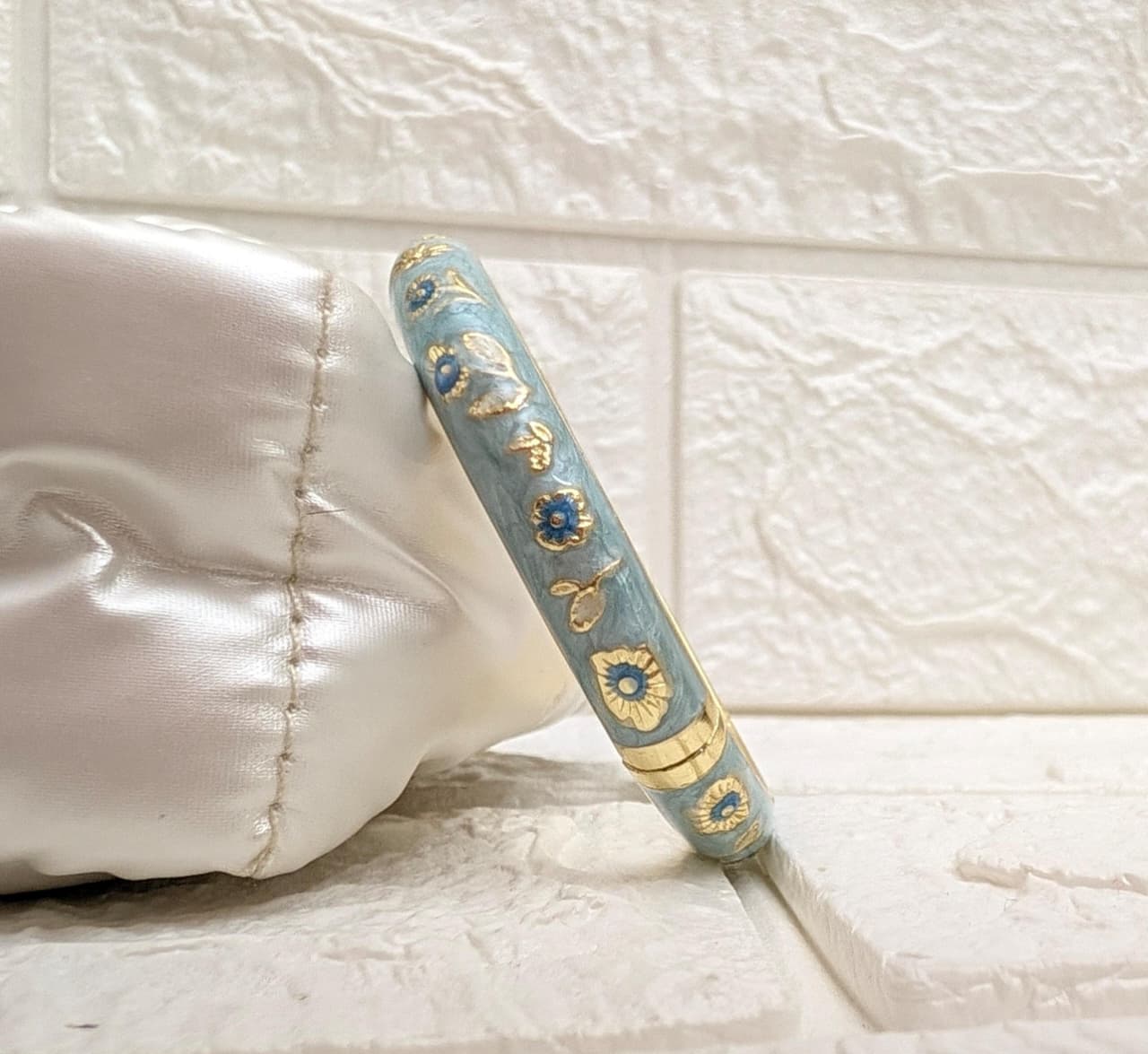 Meadow Bloom Enamel Kada - Denim Blue