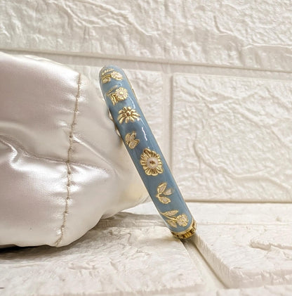 Meadow Bloom Enamel Kada - Powder Blue