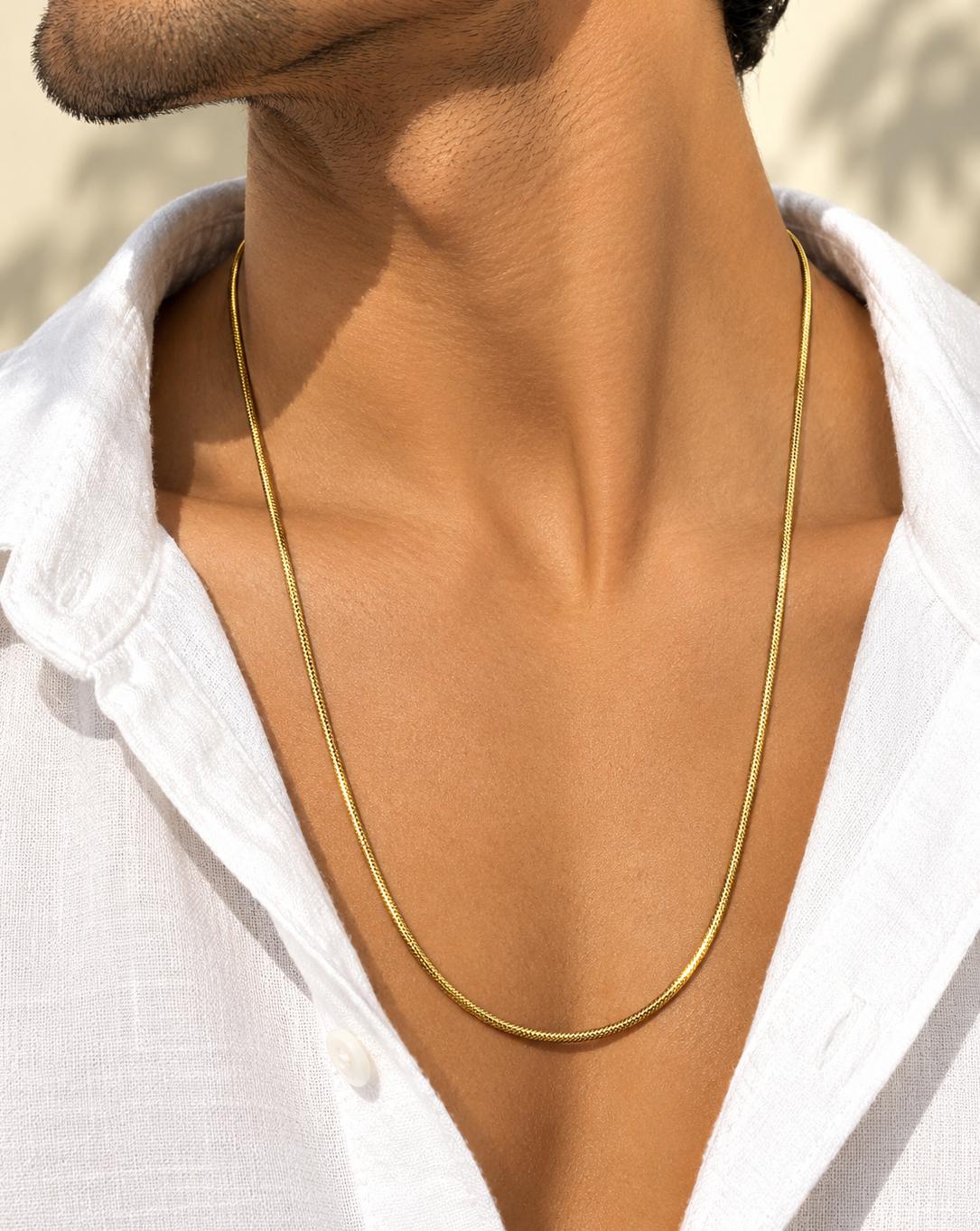 Men Golden Rope Stainless Steel Chain Necklace (Anti Tarnish)
