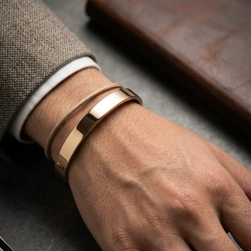 Men's rosegold plain kada bracelet
