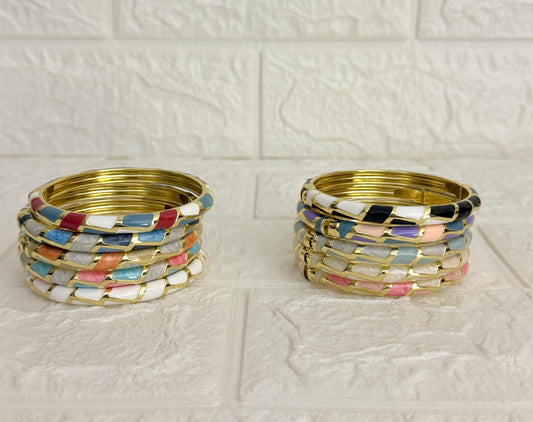 Mosaic Enamel Kada in all available colours