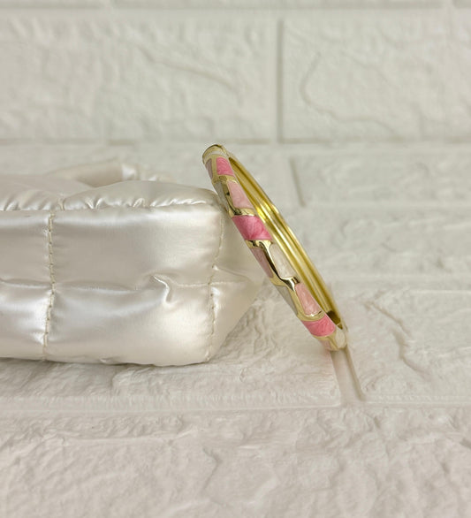 Mosaic Enamel Kada - Blush Pink