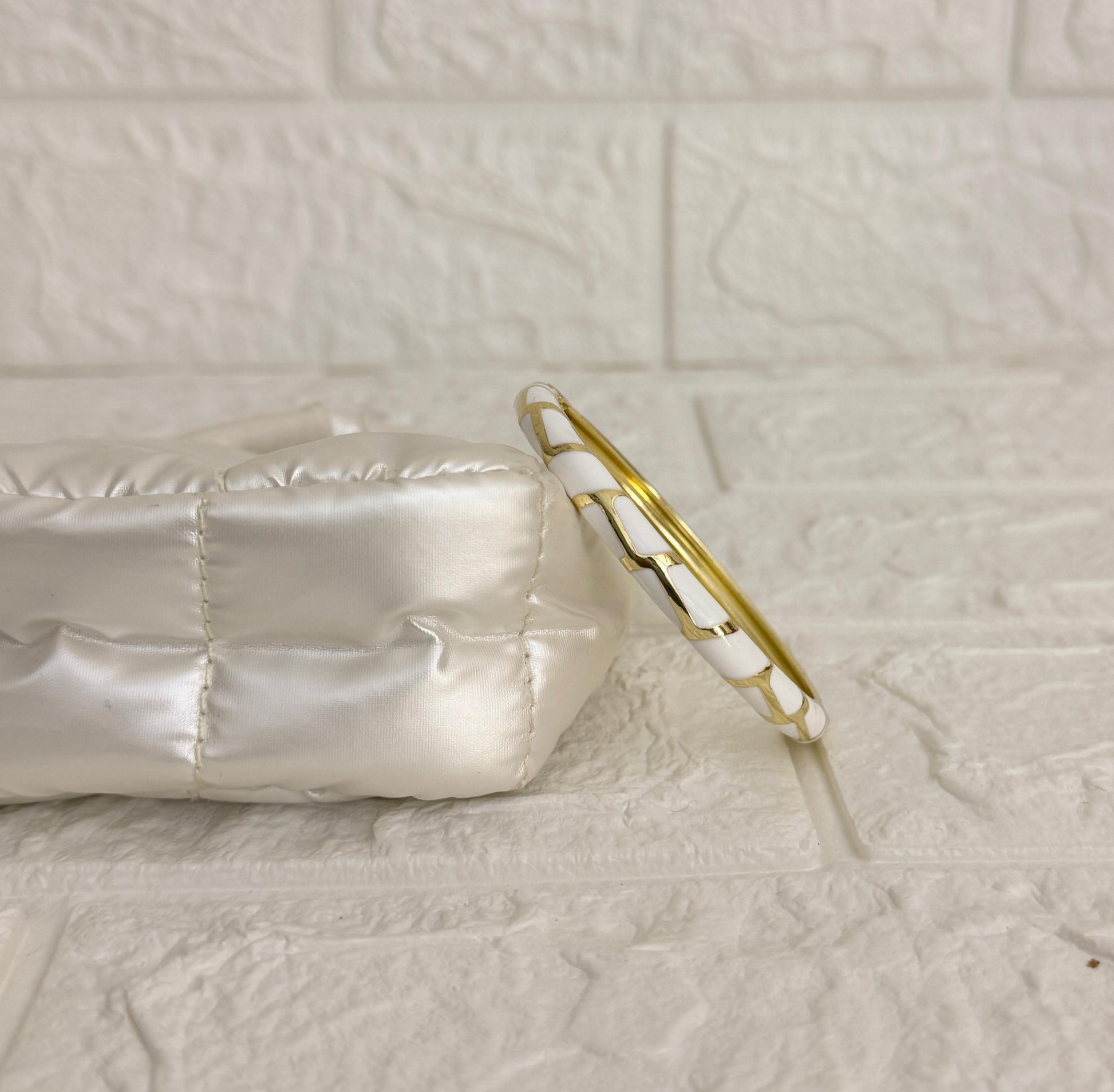Mosaic Enamel Kada - Classic White