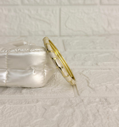 Mosaic Enamel Kada - Ivory Pearl