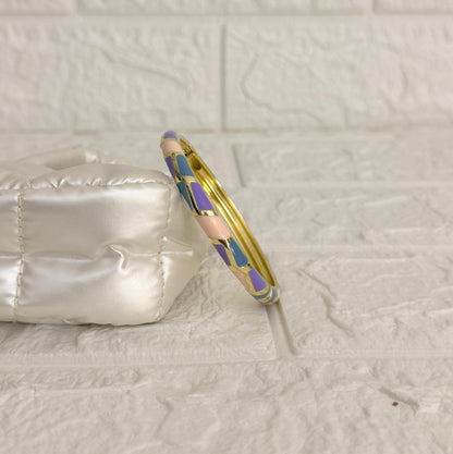 Mosaic Enamel Kada - Lilac Peach