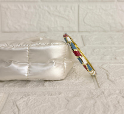 Mosaic Enamel Kada - Red Blue White