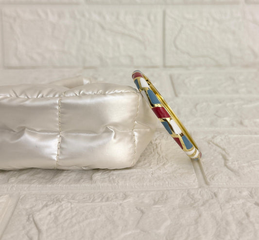 Mosaic Enamel Kada - Red Blue White