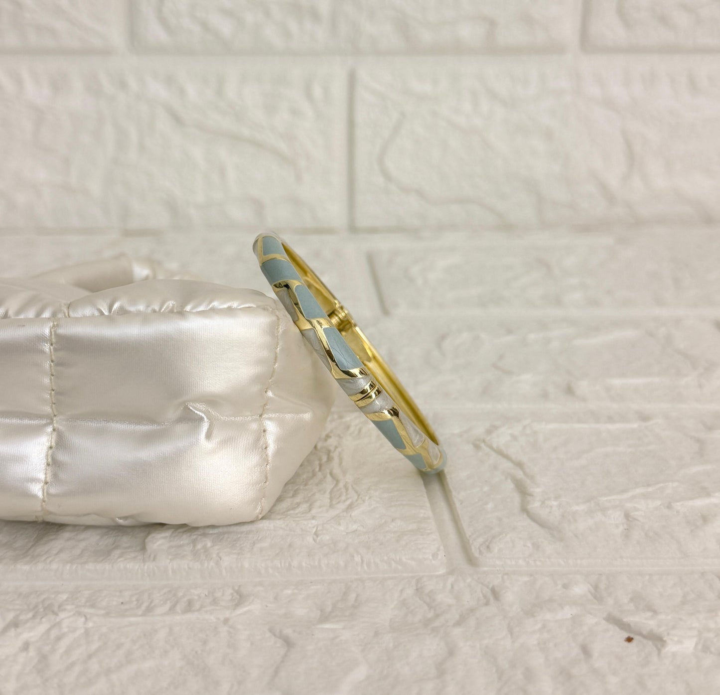 Mosaic Enamel Kada - Sage Grey