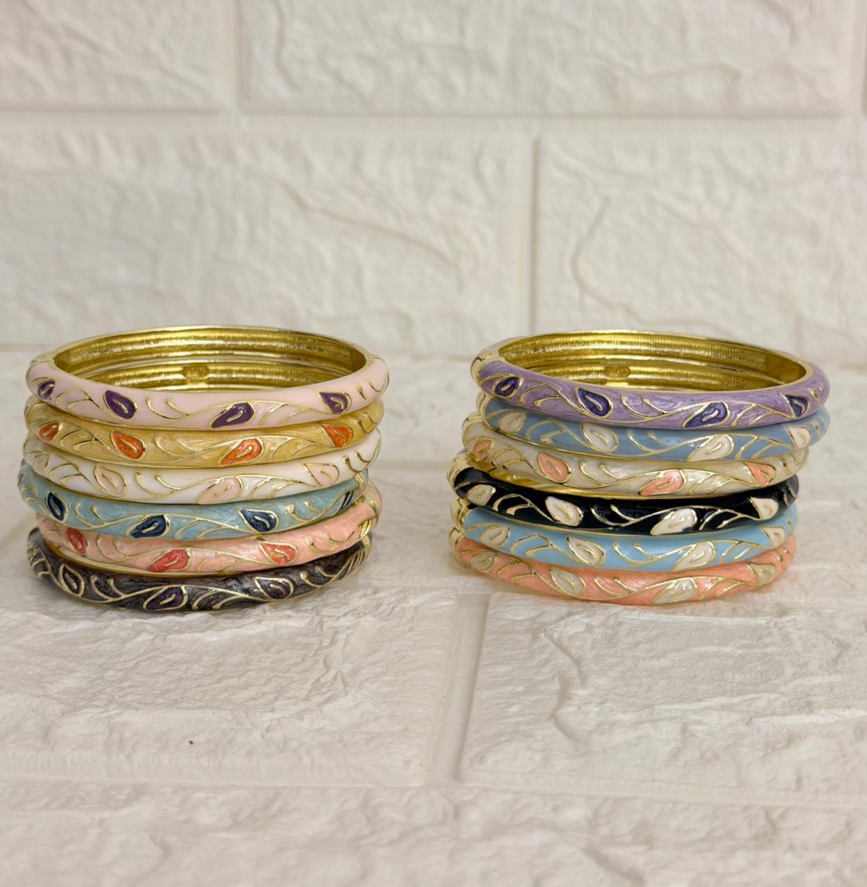 Paisley Vine Enamel Kada - All Colours