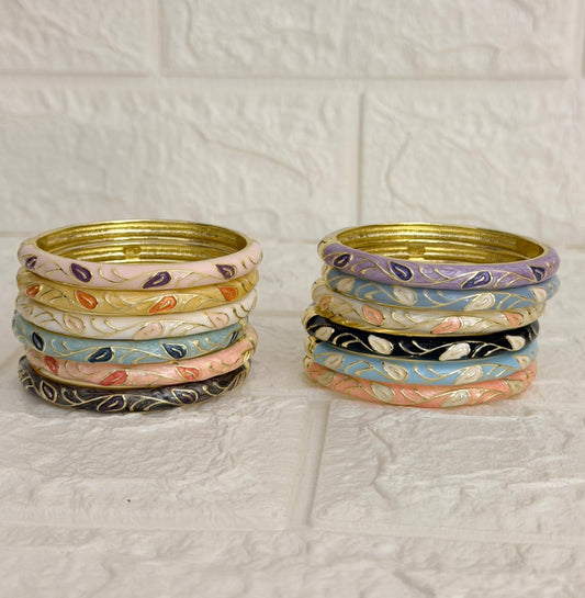 Paisley Vine Enamel Kada - All Colours