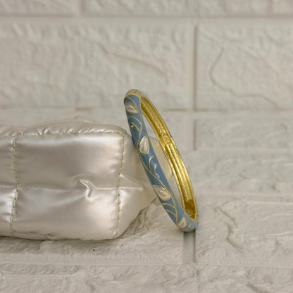 Paisley Vine Enamel Kada - Slate Blue