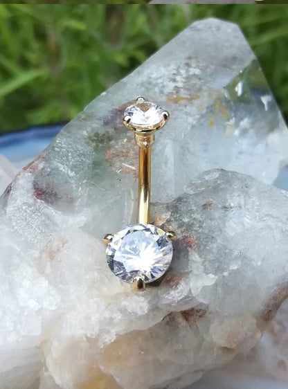 Solitaire Crystal Belly Ring - Product View