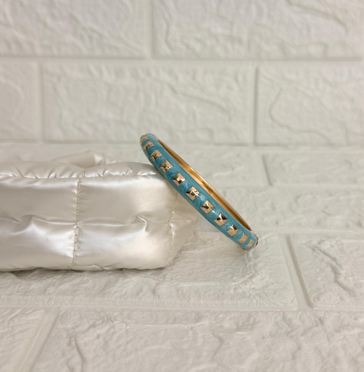 Studded Enamel Kada - Aqua