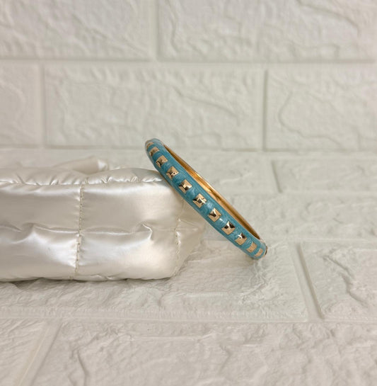 Studded Enamel Kada - Aqua