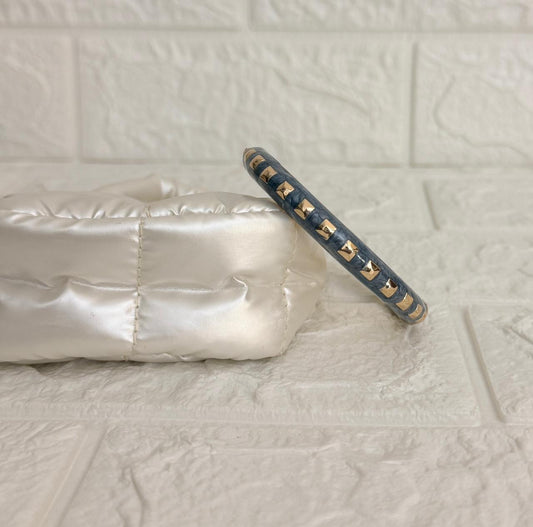 Studded Enamel Kada - Navy