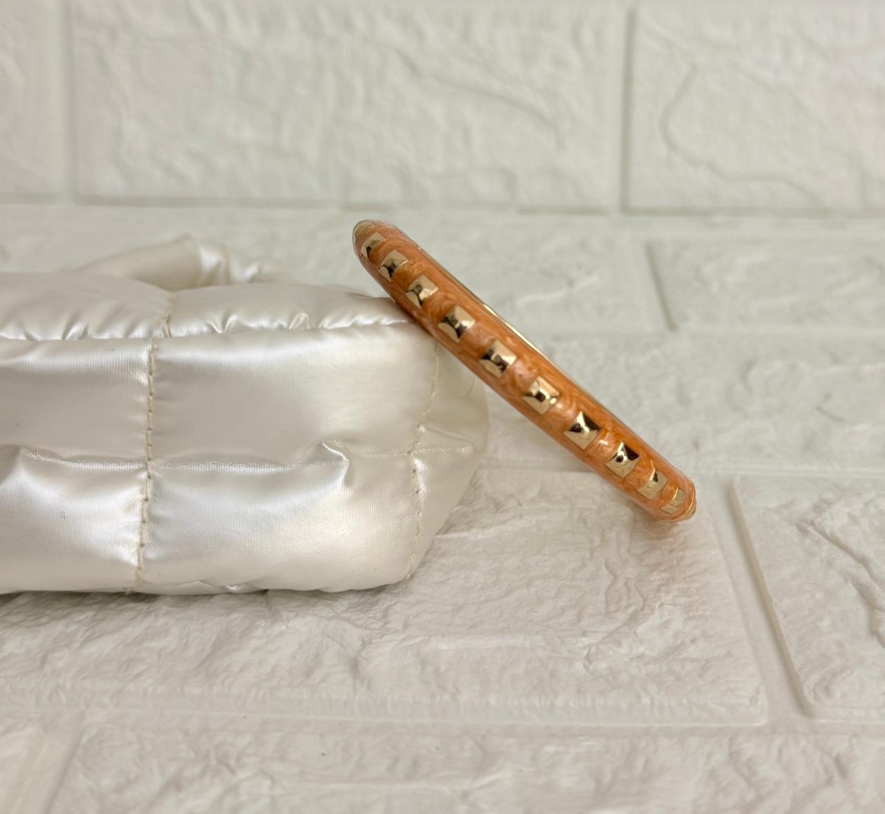 Studded Enamel Kada - Orange