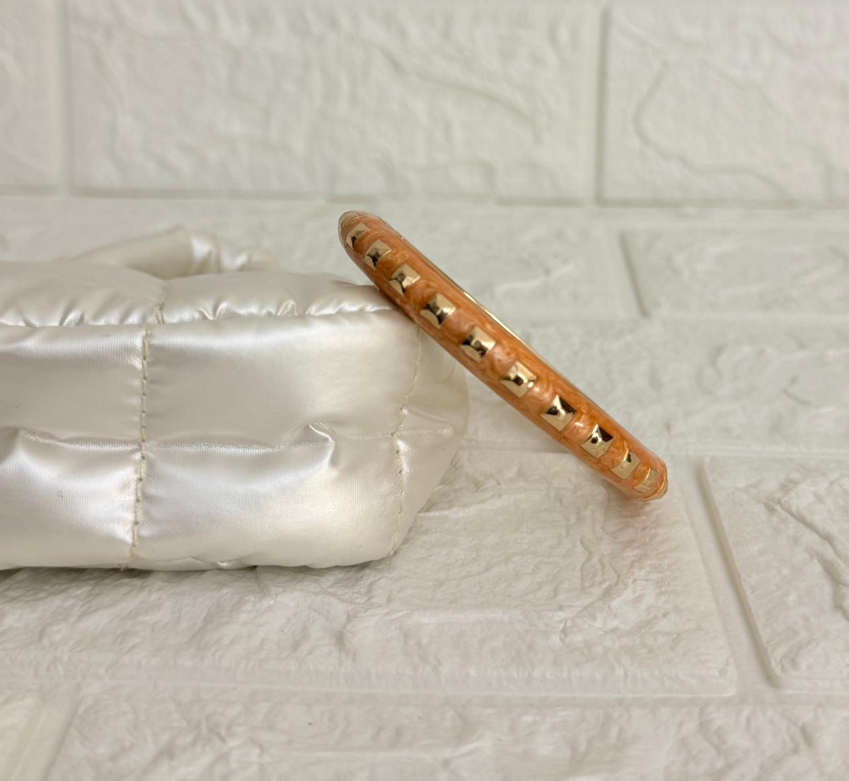 Studded Enamel Kada - Orange