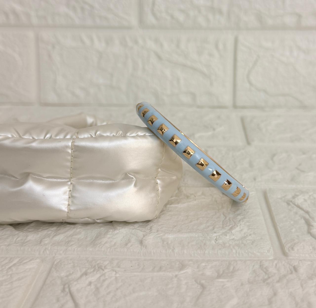 Studded Enamel Kada - Sky Blue