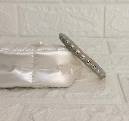 Studded Enamel Kada - Soft Grey
