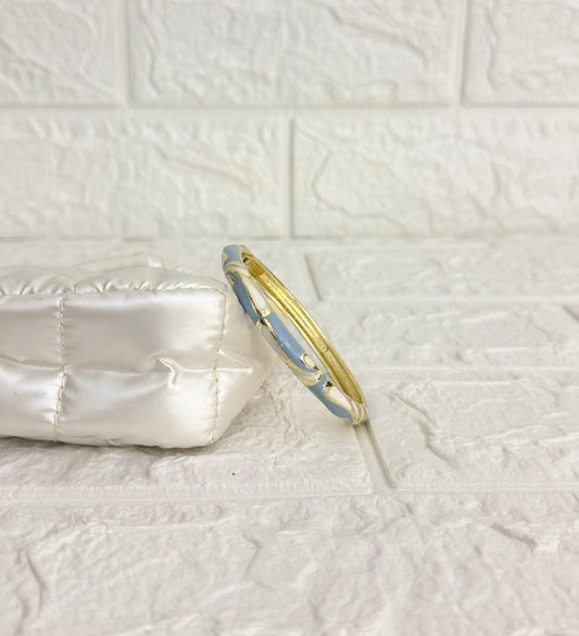 Swirl Enamel Kada - Dusty Blue
