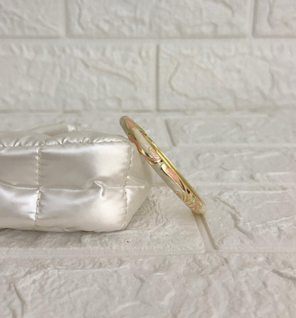 Swirl Enamel Kada - Peach Ivory