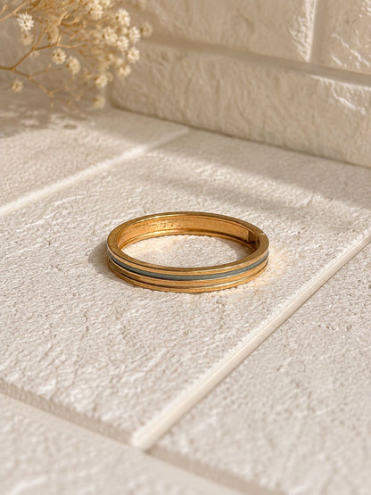 Trio Stripe Enamel Kada - Charcoal Sage