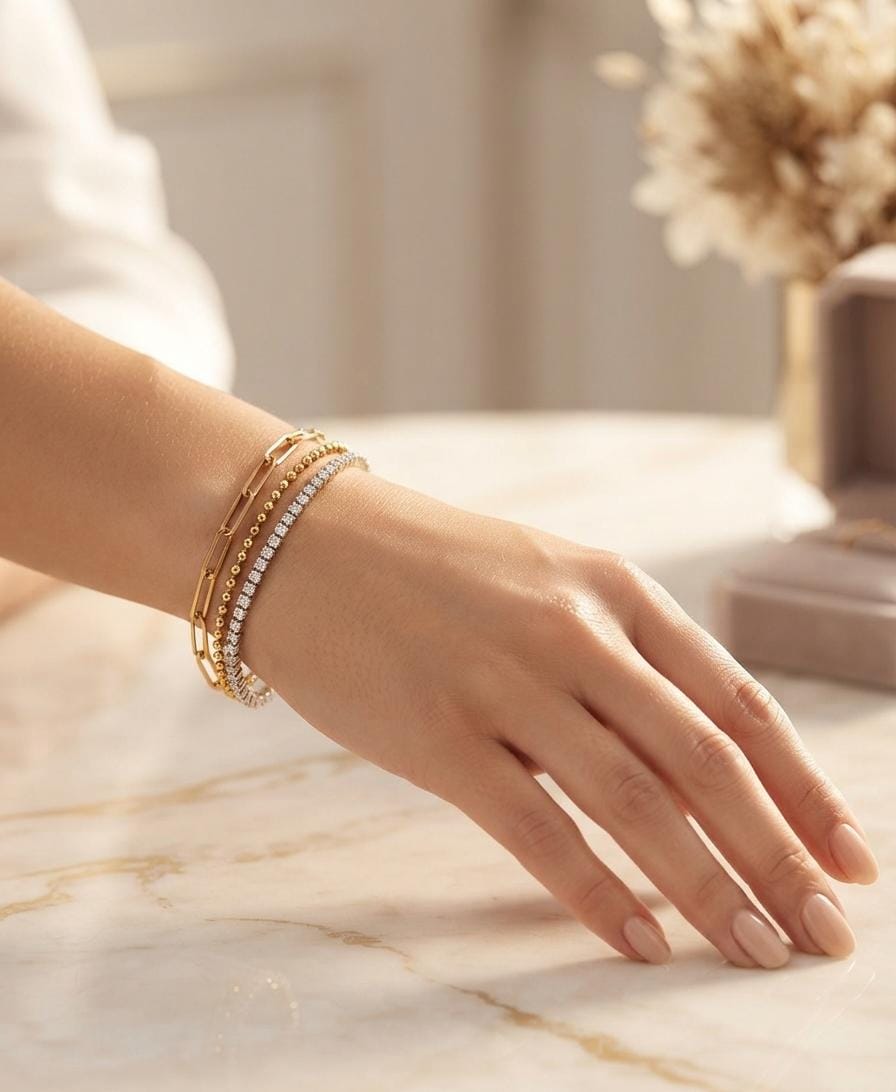 Women’s Anti-Tarnish Luxe Layered Stack Bracelet
