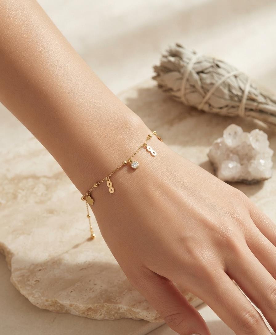 Women’s Anti-Tarnish Infinity & Butterfly Charm Bracelet