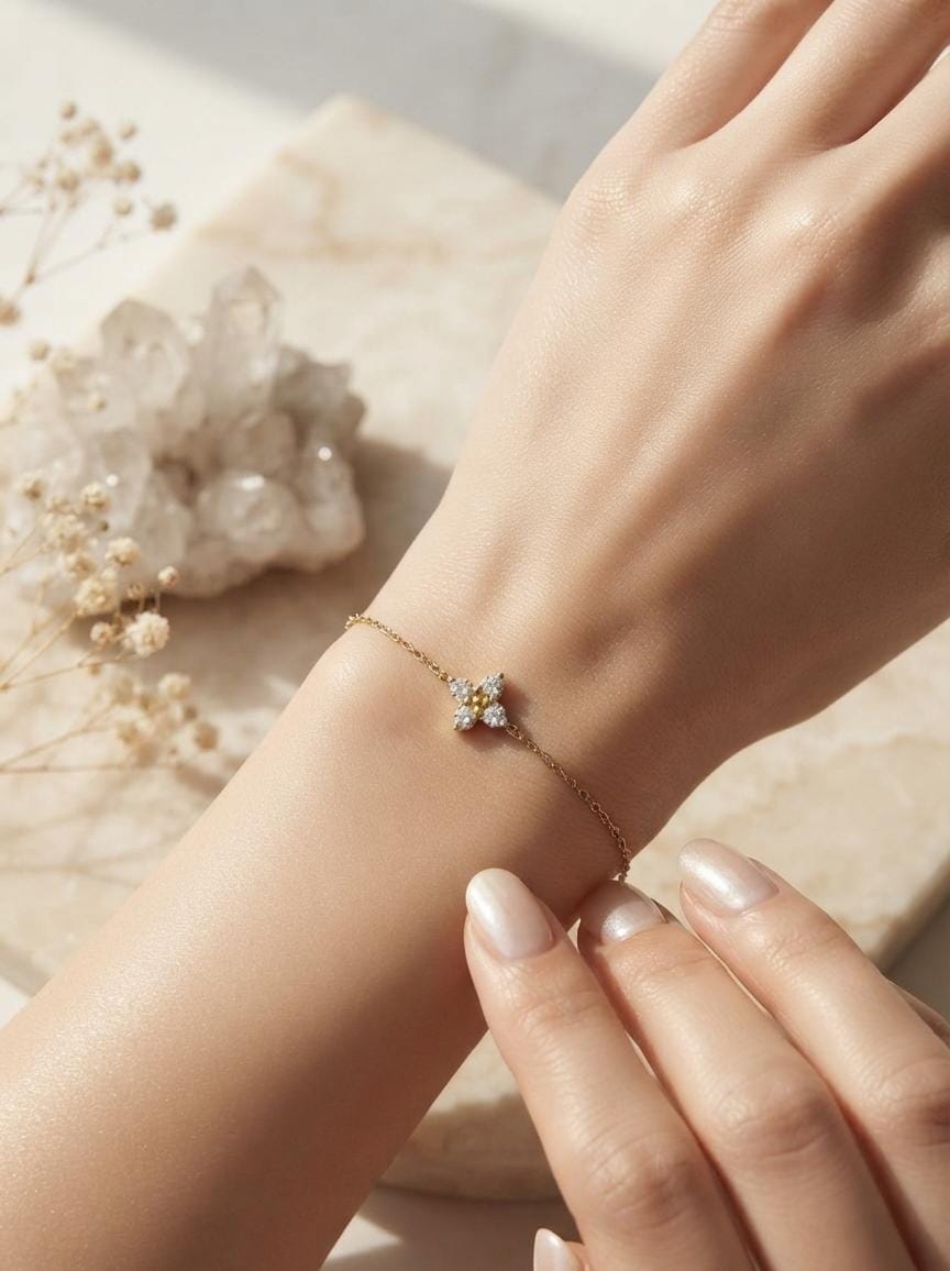 Women’s Anti-Tarnish Crystal Butterfly Bracelet