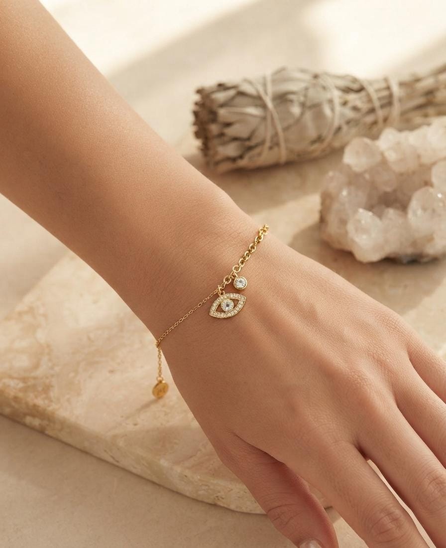 Women’s Anti-Tarnish Evil Eye Charm Bracelet
